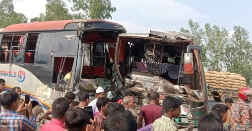 শেরপুরে দুটি বাসের মুখোমুখি সংঘর্ষ, আহত-৪০