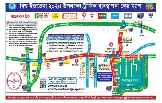 বিশ্ব ইজতেমা উপলক্ষ্যে গাড়ি পার্কিং ও চলাচলে বিশেষ নির্দেশনা