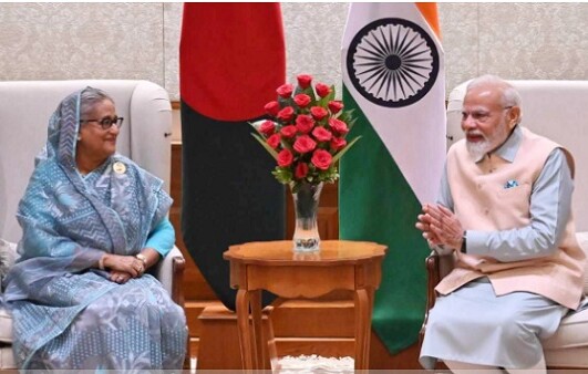 শেখ হাসিনা-মোদি বৈঠক শুরু