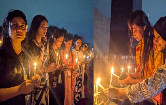 শহিদ শিক্ষার্থীদের স্মরণে রায়েরবাজার বধ্যভূমিতে মোমবাতি প্রজ্বালন